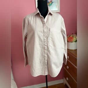 Aerie Rose Dust Color Cotton Long Sleeve Shirt. Made in India, Size S.